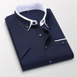 Henry | Stylish Contrast-Collar Button-Up Shirt - Valereo