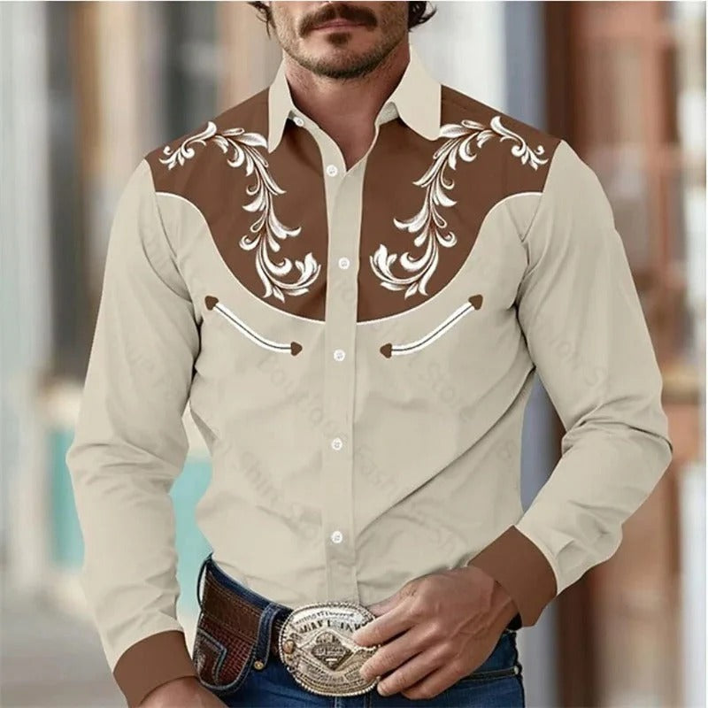 Henry | Stylish Western Embroidered Shirt - Valereo