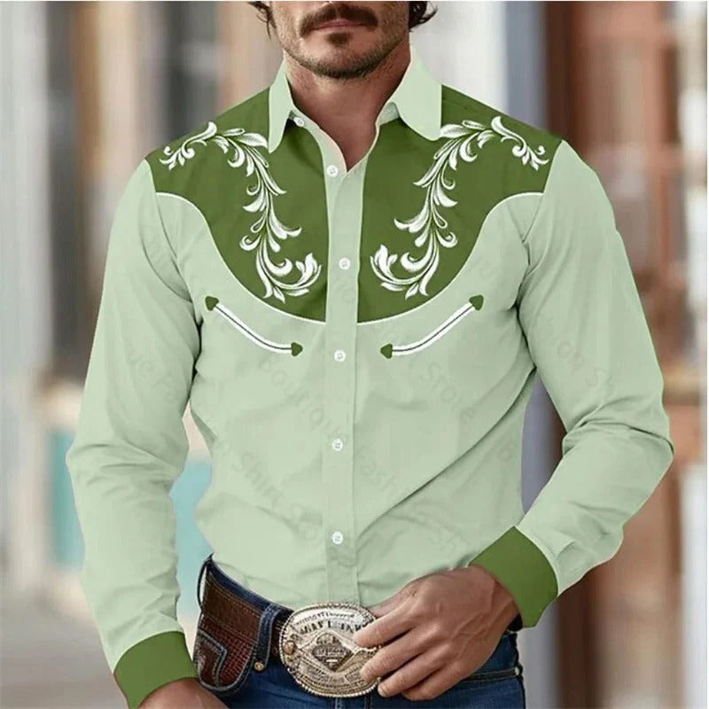 Henry | Stylish Western Embroidered Shirt - Valereo