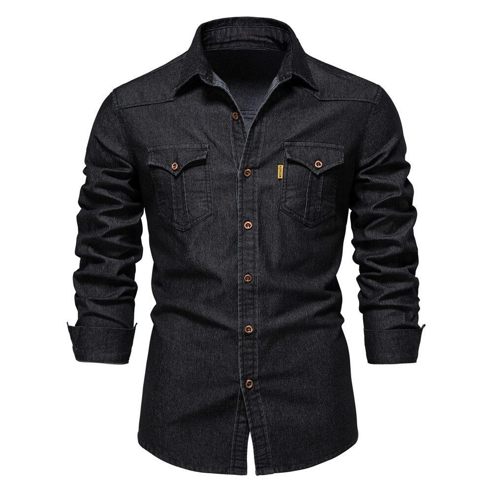 Jack | Casual Denim Pocket Shirt - Valereo
