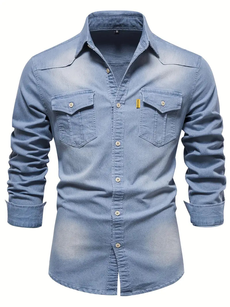 Jack | Casual Denim Pocket Shirt - Valereo
