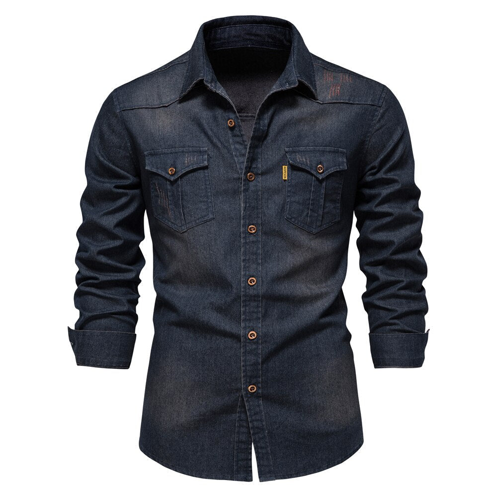 Jack | Casual Denim Pocket Shirt - Valereo