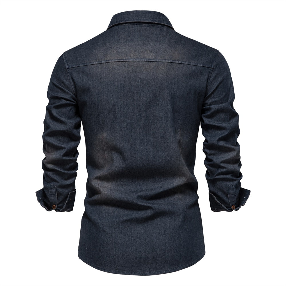Jack | Casual Denim Pocket Shirt - Valereo