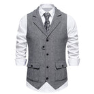 Jack | Refined Herringbone Tweed Vest - Valereo
