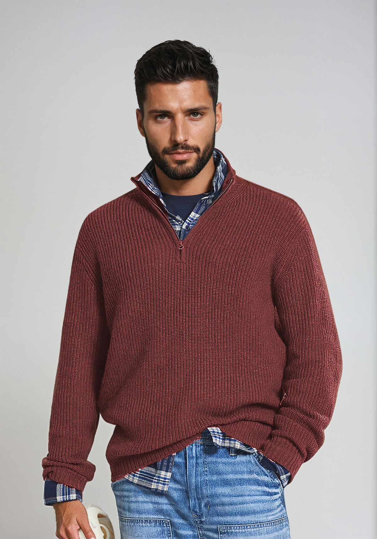 Jack | Refined Quarter-Zip Ribbed Sweater - Valereo