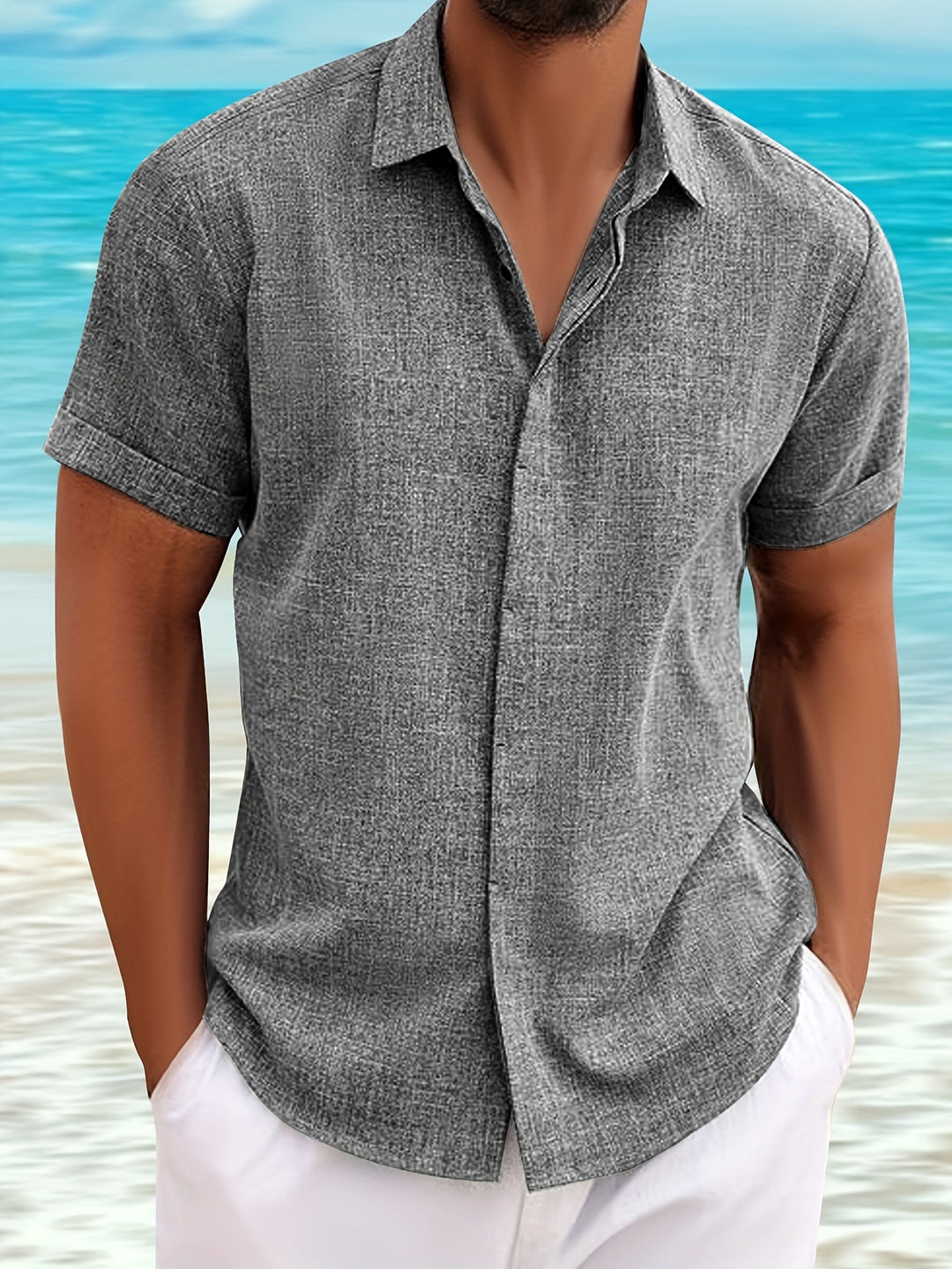 Jack | Relaxed Linen Button-Up Shirt - Valereo