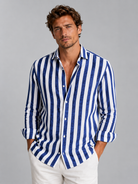 Jack | Stylish Striped Linen Shirt - Valereo