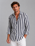 Jack | Stylish Striped Linen Shirt - Valereo