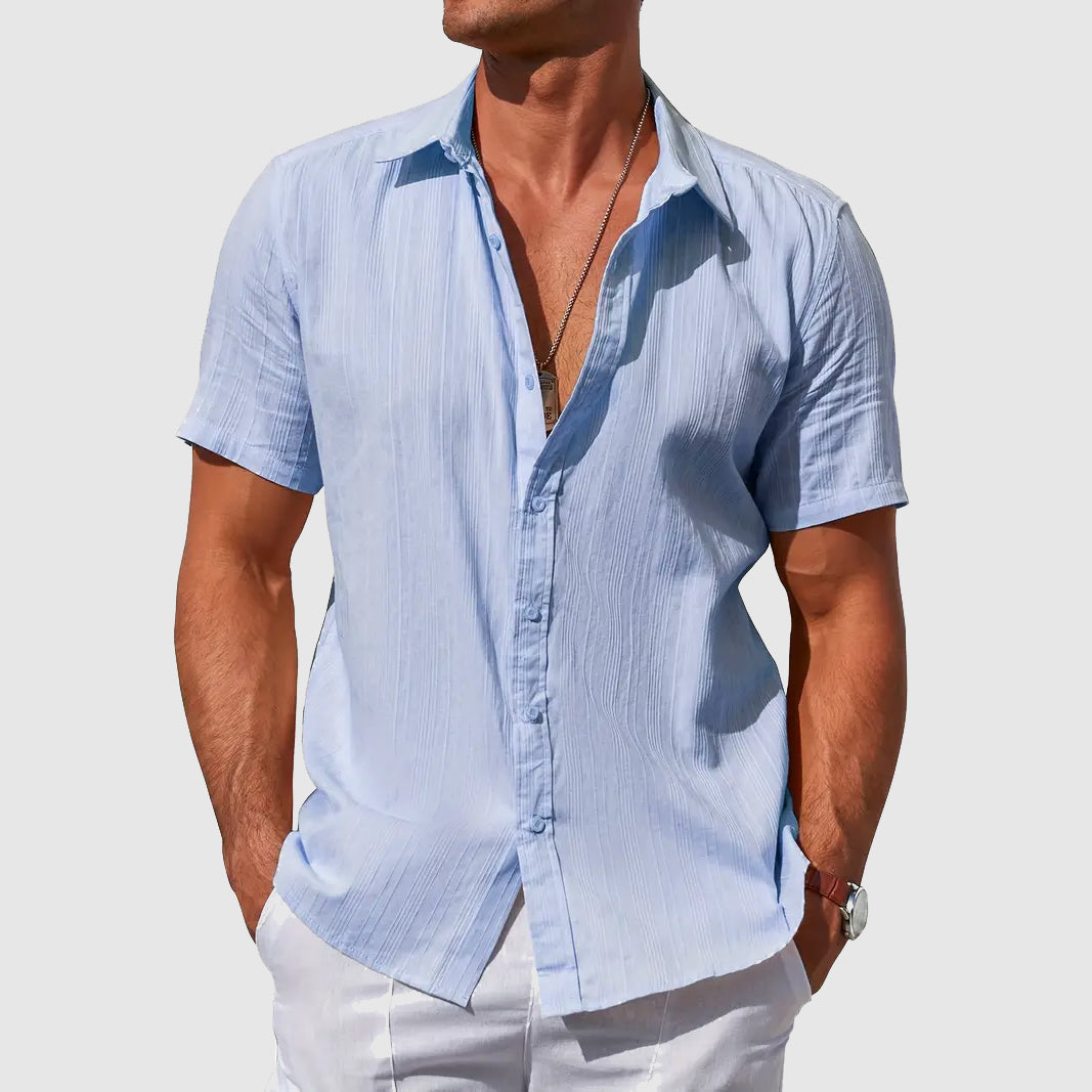 James | Breathable Linen Short-Sleeve Shirt - Valereo