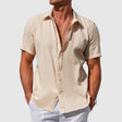 James | Breathable Linen Short-Sleeve Shirt - Valereo