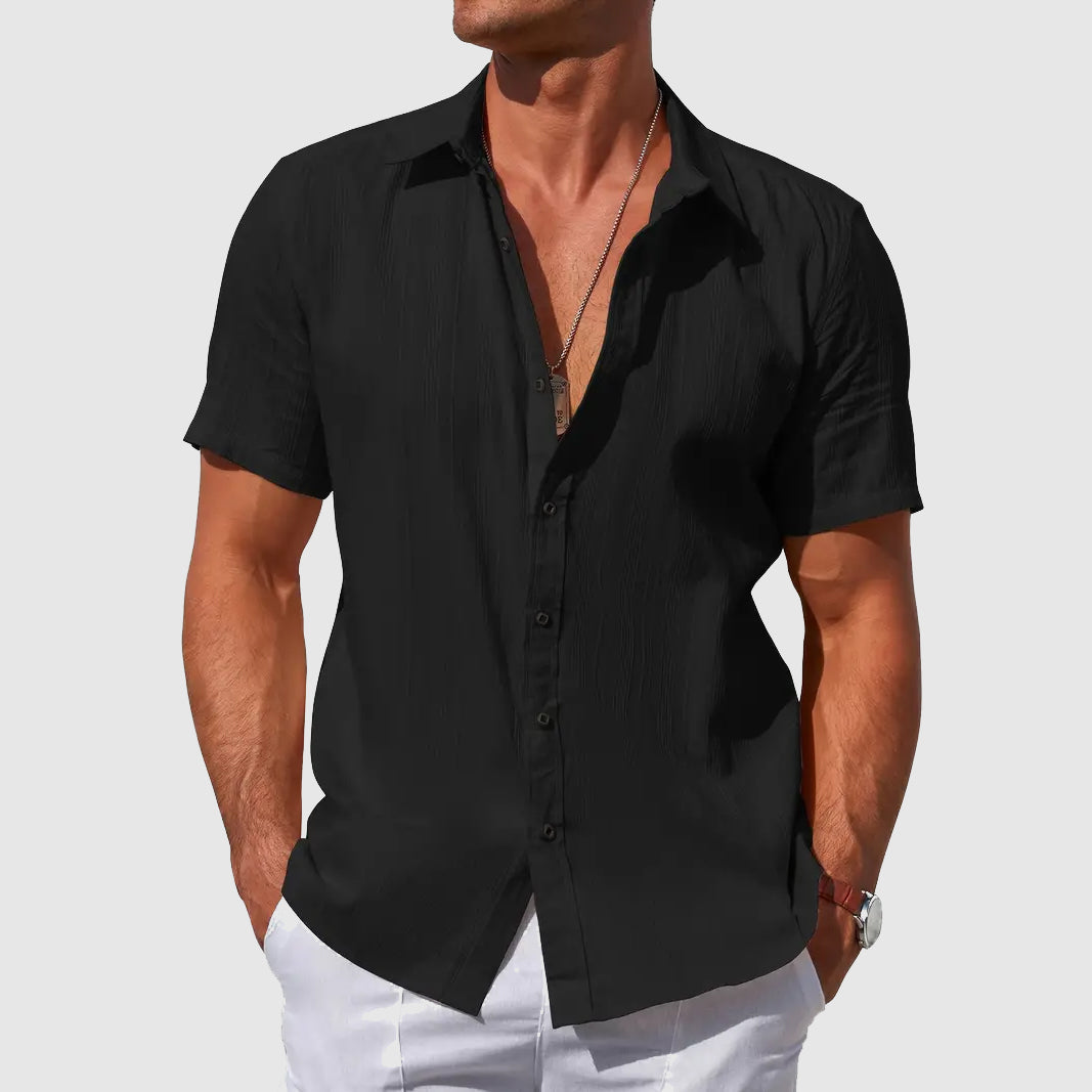 James | Breathable Linen Short-Sleeve Shirt - Valereo