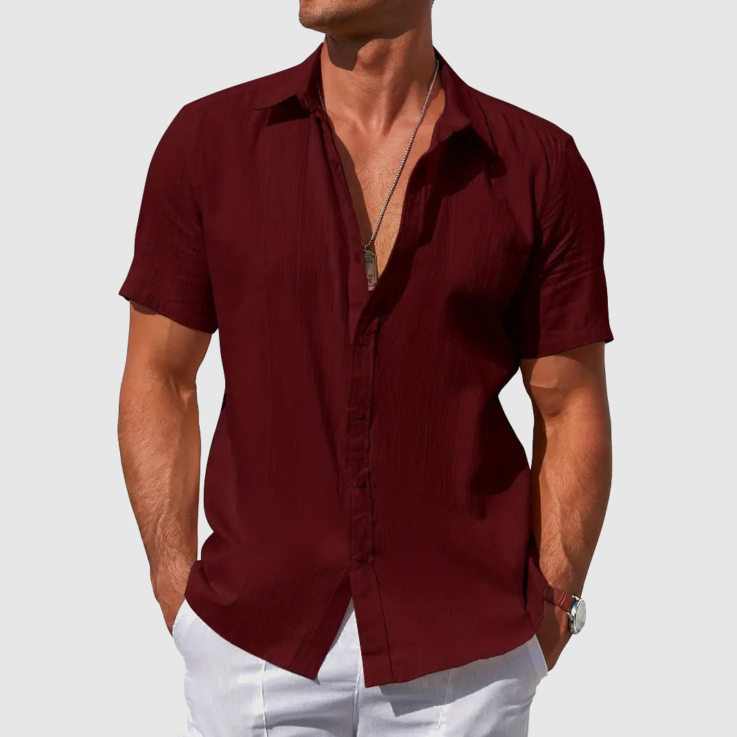 James | Breathable Linen Short-Sleeve Shirt - Valereo