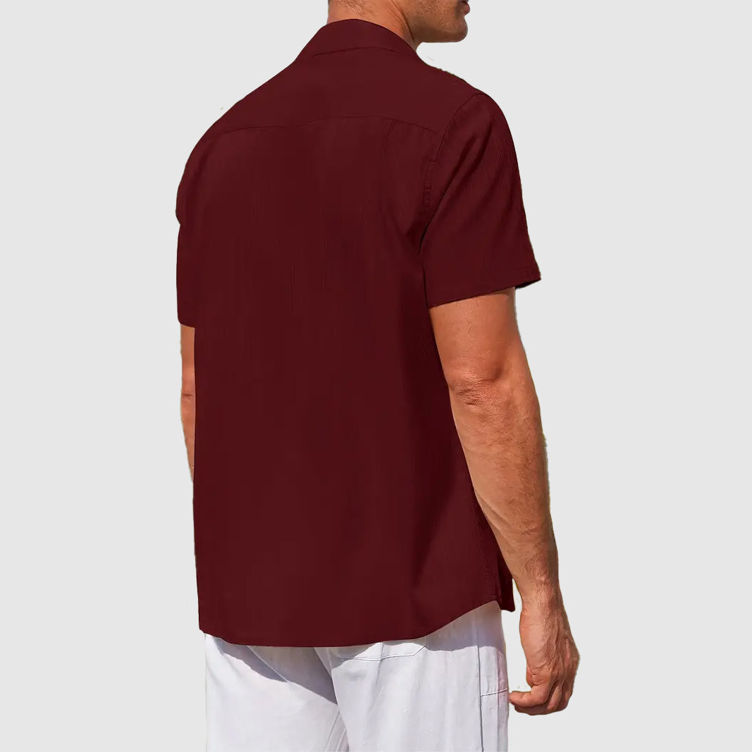 James | Breathable Linen Short-Sleeve Shirt - Valereo