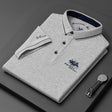 James | Classic Embroidered Contrast-Collar Polo Shirt - Valereo