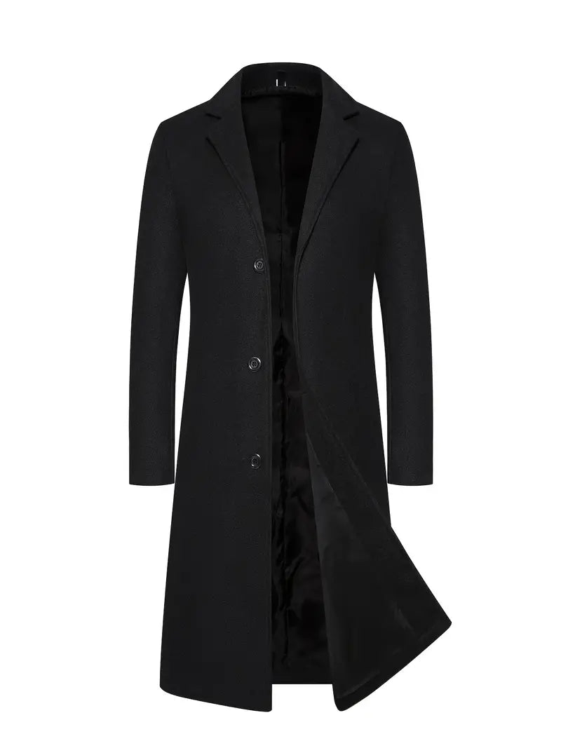 James | Elegant Wool Long Coat - Valereo