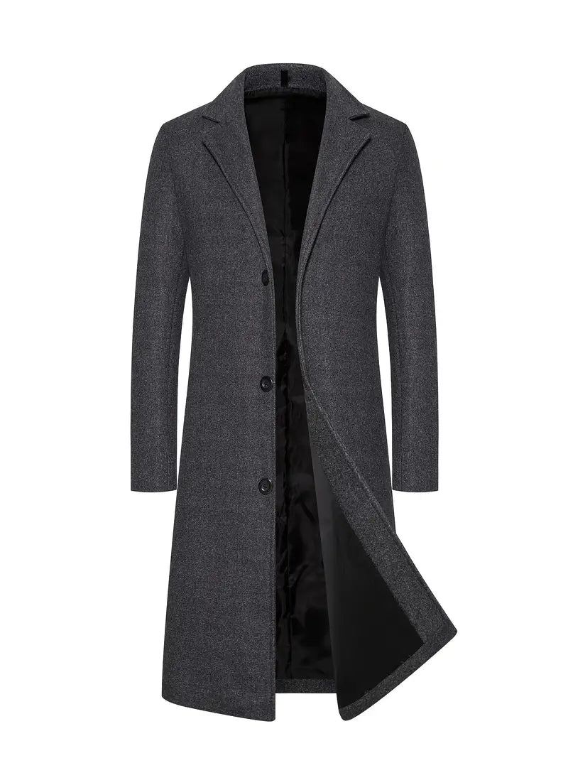 James | Elegant Wool Long Coat - Valereo