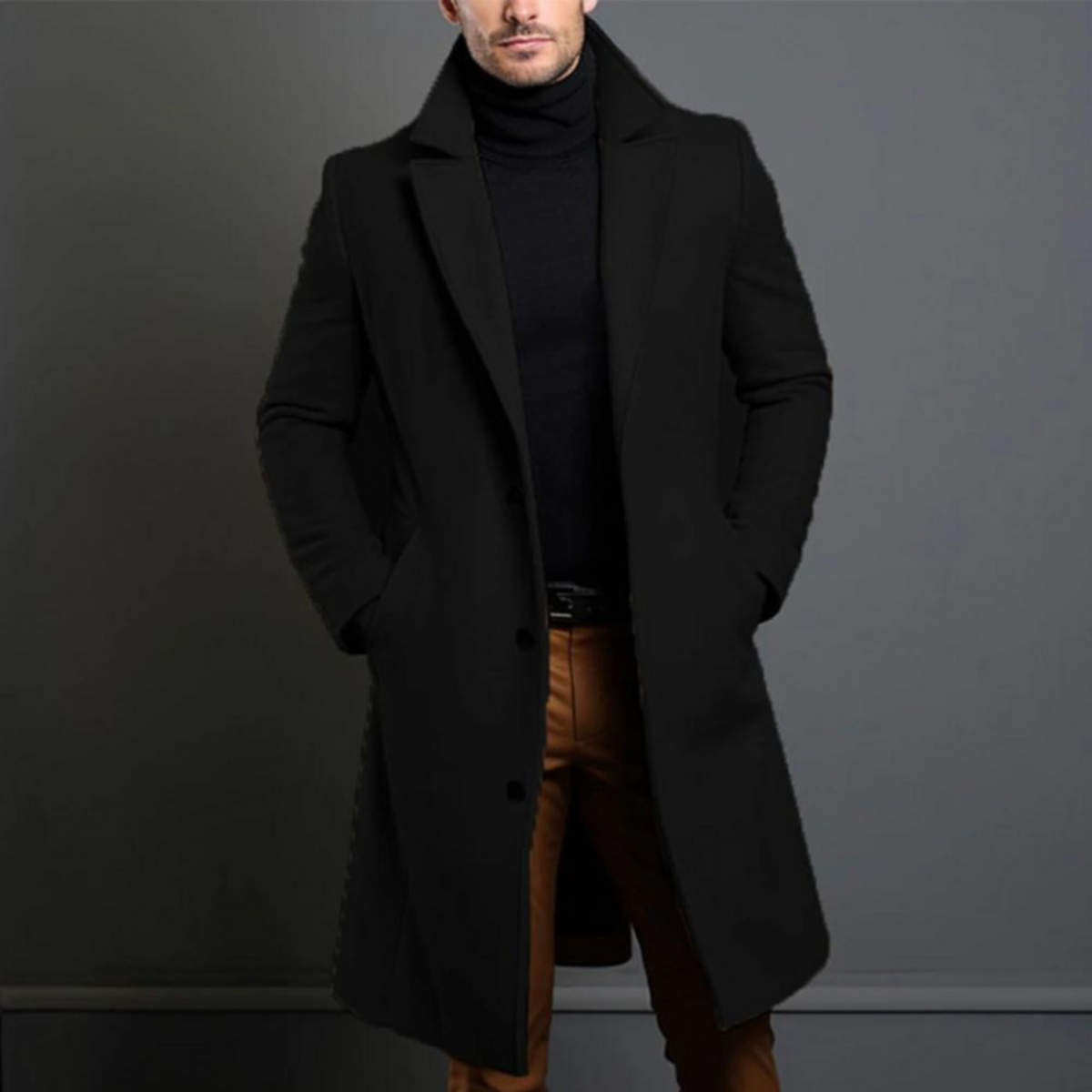James | Elegant Wool Trench Coat - Valereo