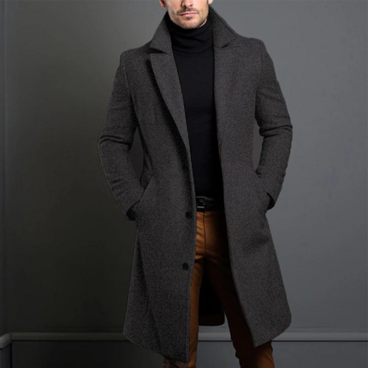 James | Elegant Wool Trench Coat - Valereo