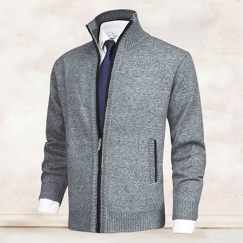 James | Refined Full-Zip Knit Cardigan - Valereo