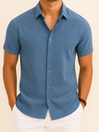 James | Relaxed Linen Short-Sleeve Shirt - Valereo