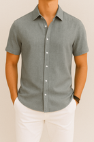James | Relaxed Linen Short-Sleeve Shirt - Valereo