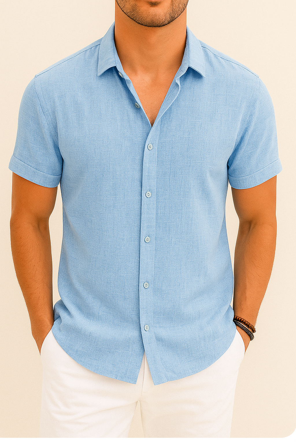 James | Relaxed Linen Short-Sleeve Shirt - Valereo