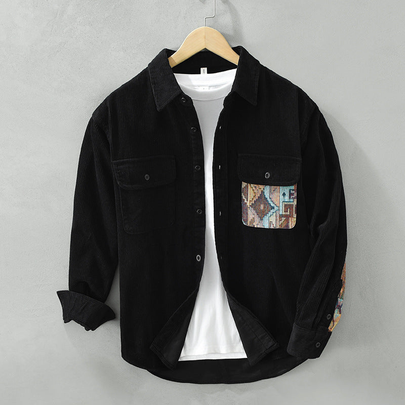 Jason | Casual Corduroy Contrast-Pocket Shirt - Valereo