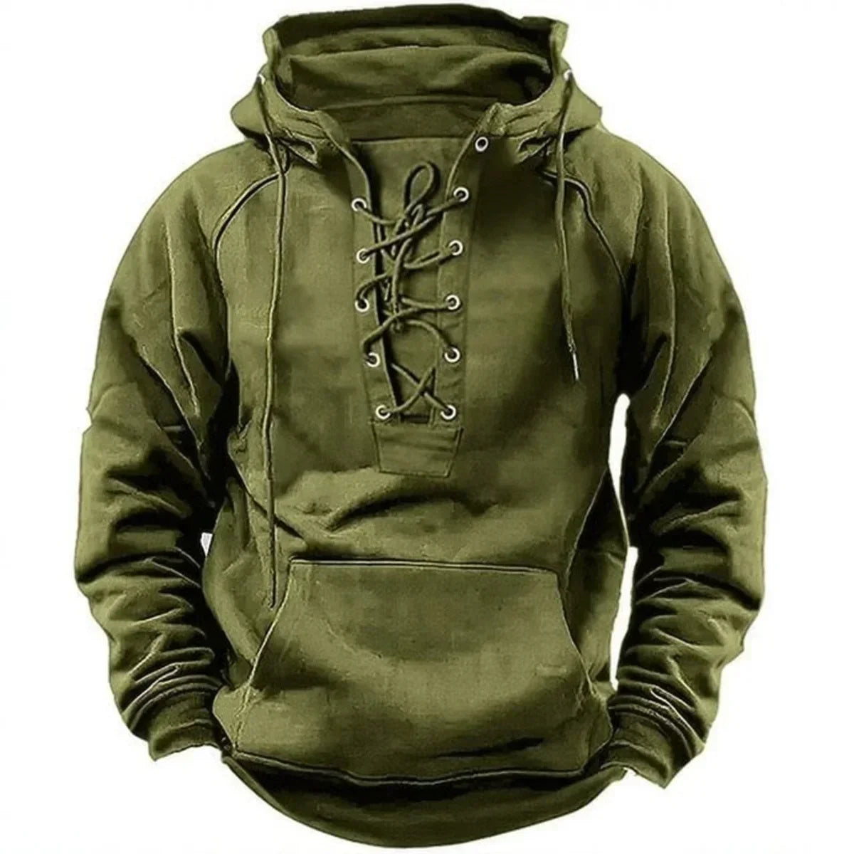 Jason | Modern Lace-Up Vintage Hoodie - Valereo
