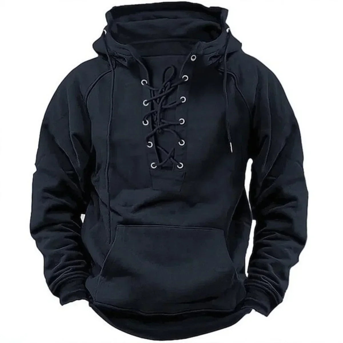 Jason | Modern Lace-Up Vintage Hoodie - Valereo