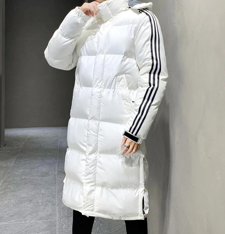 Jason | Modern Striped Long Puffer Jacket - Valereo
