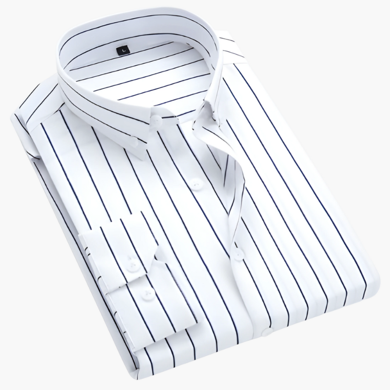 Jason | Refined Striped Button-Up Shirt - Valereo