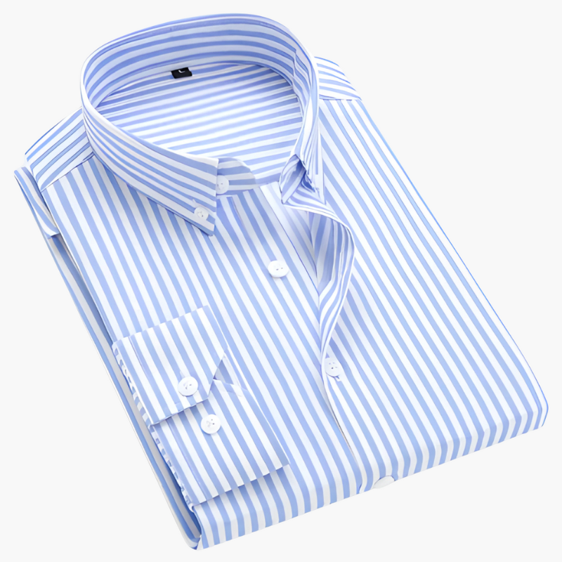 Jason | Refined Striped Button-Up Shirt - Valereo