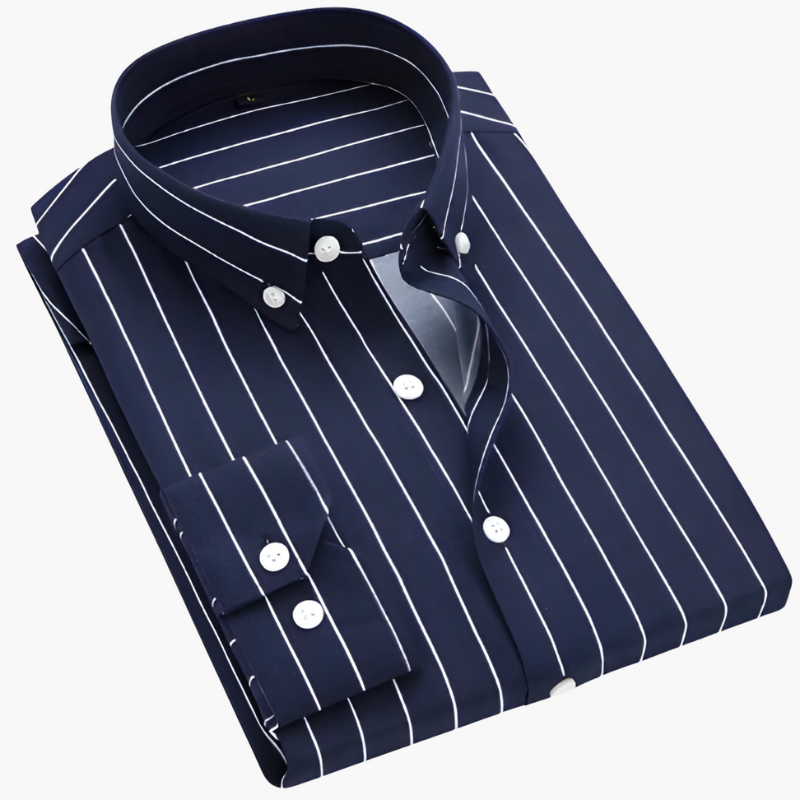 Jason | Refined Striped Button-Up Shirt - Valereo