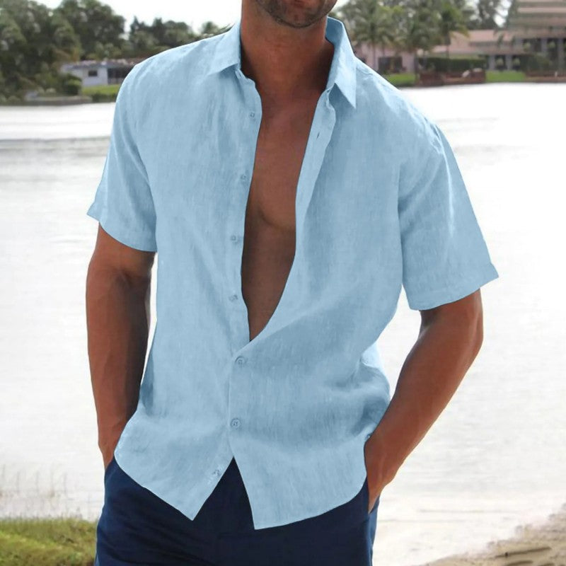 Jason | Relaxed Linen Button-Up Shirt - Valereo