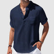 Jason | Relaxed Linen Henley Shirt - Valereo