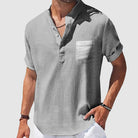 Jason | Relaxed Linen Henley Shirt - Valereo