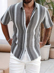 Jason | Stylish Textured Stripe Shirt - Valereo