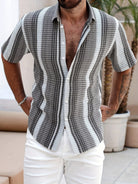 Jason | Stylish Textured Stripe Shirt - Valereo