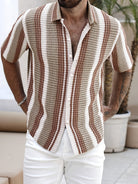Jason | Stylish Textured Stripe Shirt - Valereo