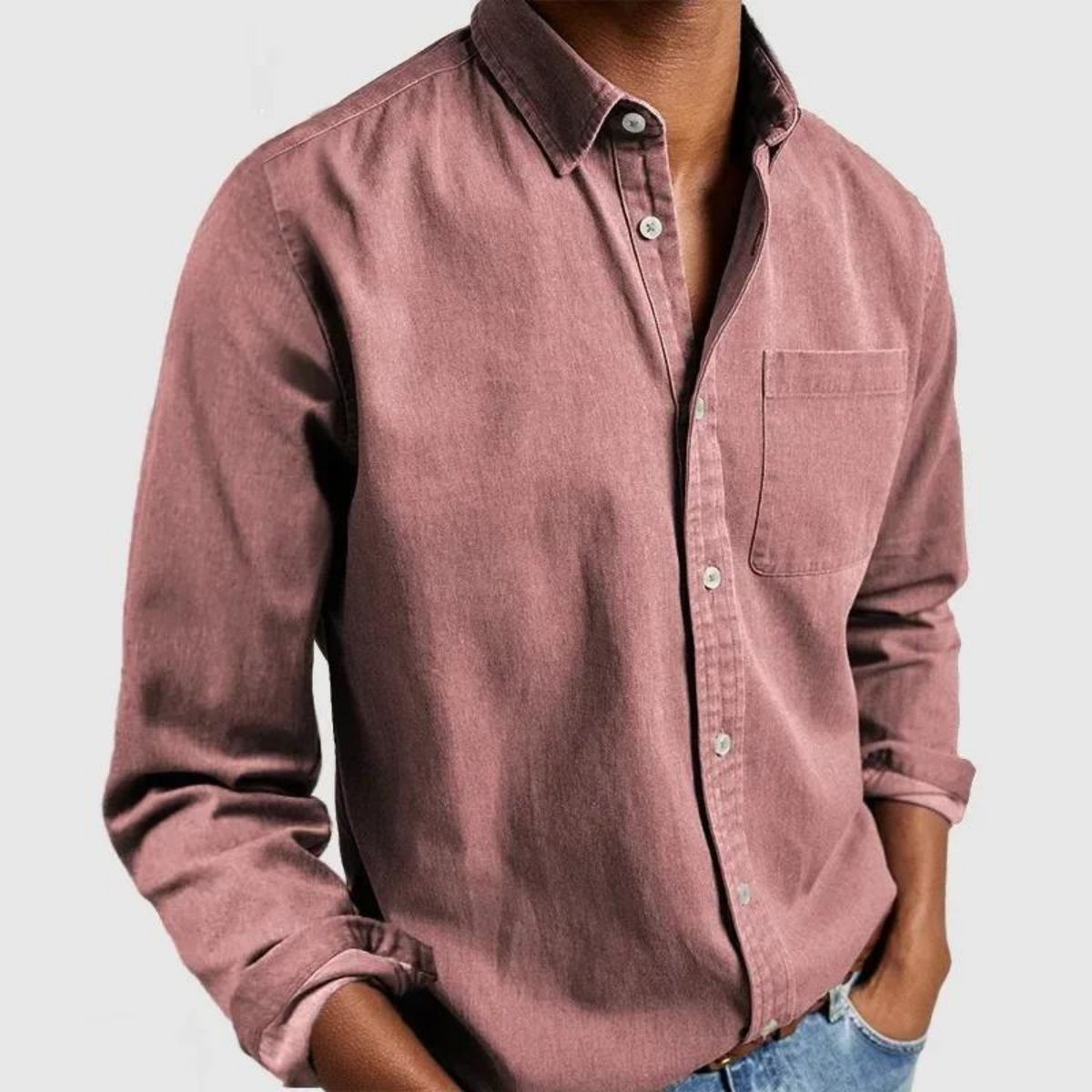 Jermaine | Classic Denim Button-Down Shirt - Valereo