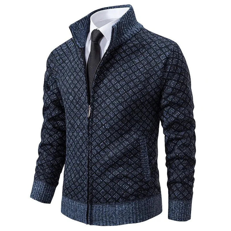 Jermaine | Cozy Diamond Knit Cardigan - Valereo