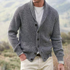 Jermaine | Elegant Shawl Collar Ribbed Cardigan - Valereo