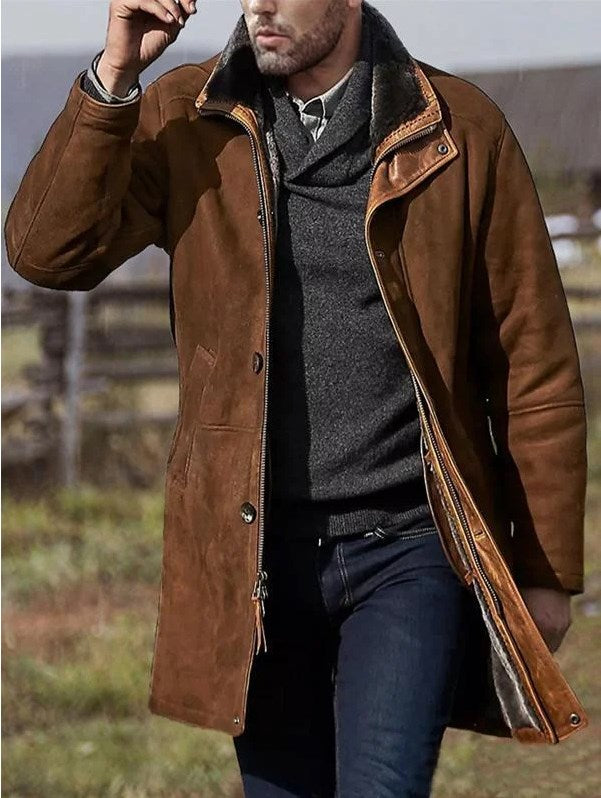Jermaine | Premium Suede Sherpa-Collar Jacket - Valereo