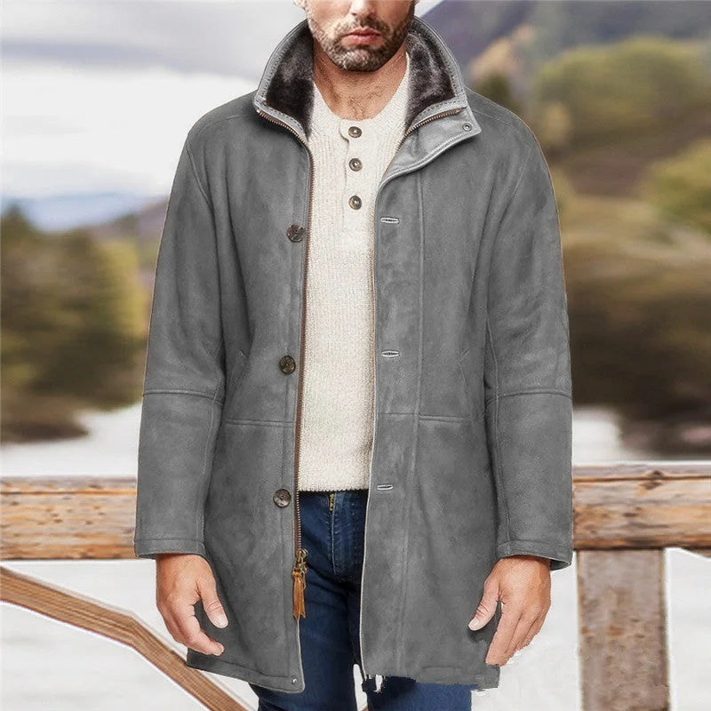 Jermaine | Premium Suede Sherpa-Collar Jacket - Valereo