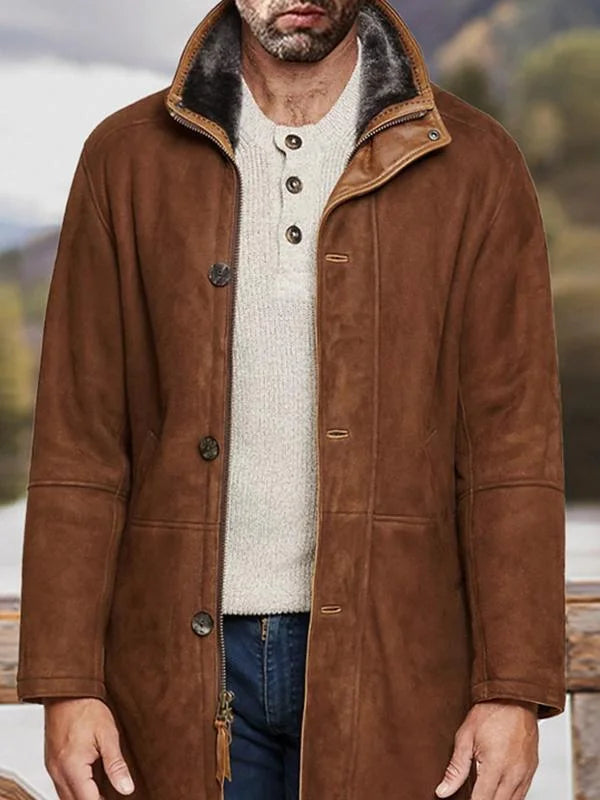 Jermaine | Premium Suede Sherpa-Collar Jacket - Valereo