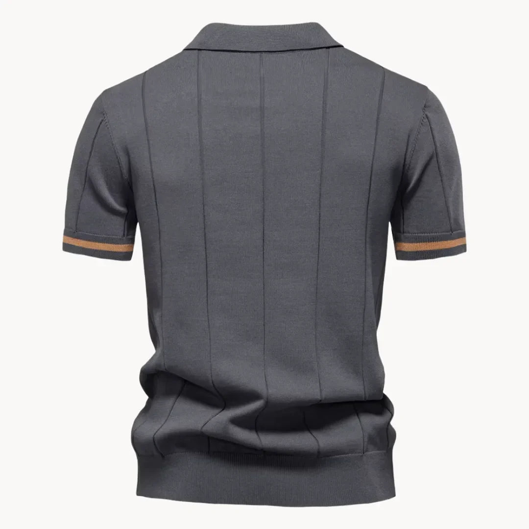 Jermaine | Refined Ribbed Zip Polo Shirt - Valereo