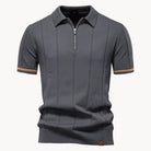 Jermaine | Refined Ribbed Zip Polo Shirt - Valereo