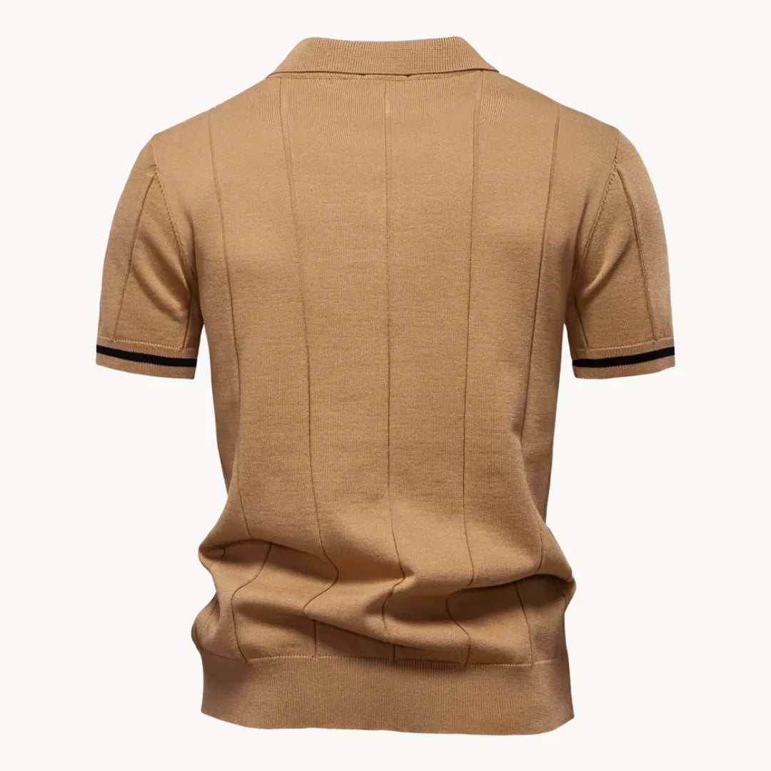 Jermaine | Refined Ribbed Zip Polo Shirt - Valereo