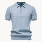 Jermaine | Refined Ribbed Zip Polo Shirt - Valereo