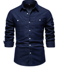 Jermaine | Stylish Denim Chest-Pocket Shirt - Valereo
